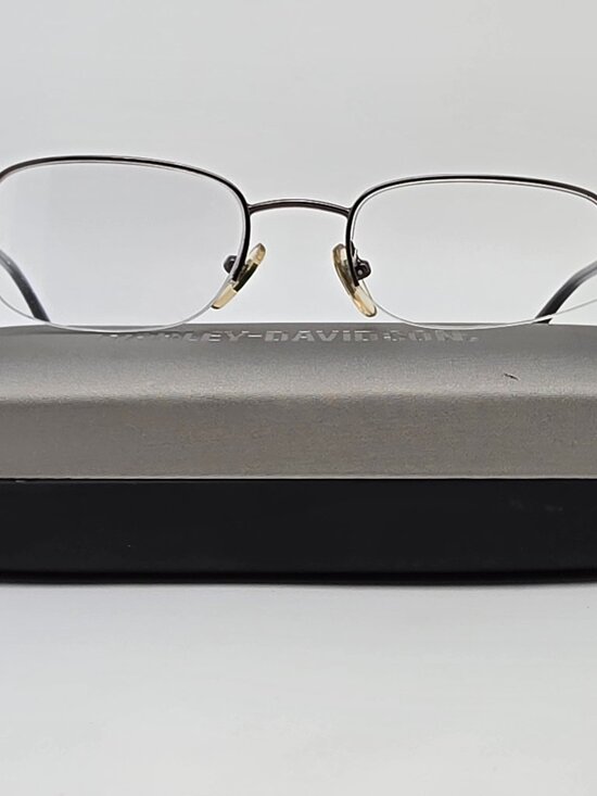 Harley-Davidson Other - Harley Davidson HD255 Gunmetal Semi Rimless Eyeglasses Frame w Flexhinge & Case